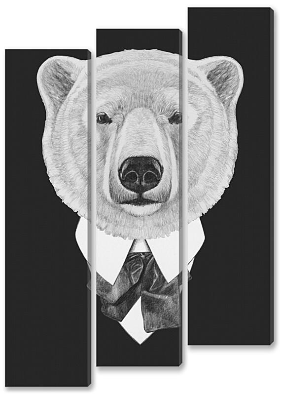 Модульная картина - Медведь в костюме №1