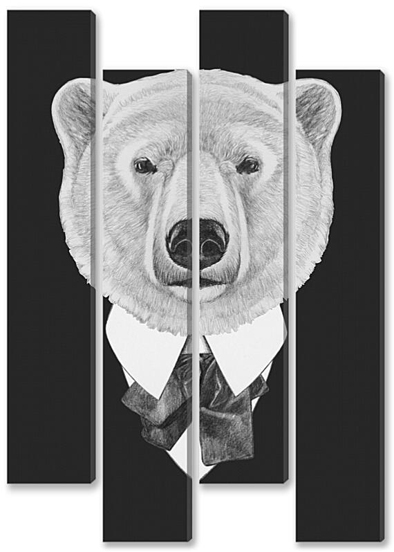 Модульная картина - Медведь в костюме №1