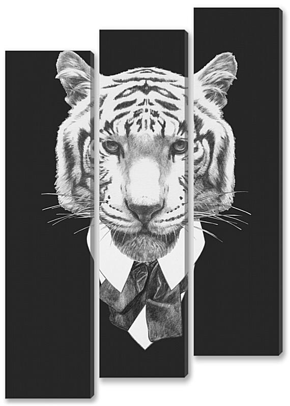Модульная картина - Тигр в костюме №2