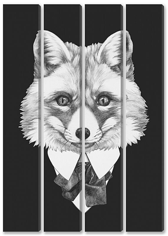 Модульная картина - Лиса в костюме №3