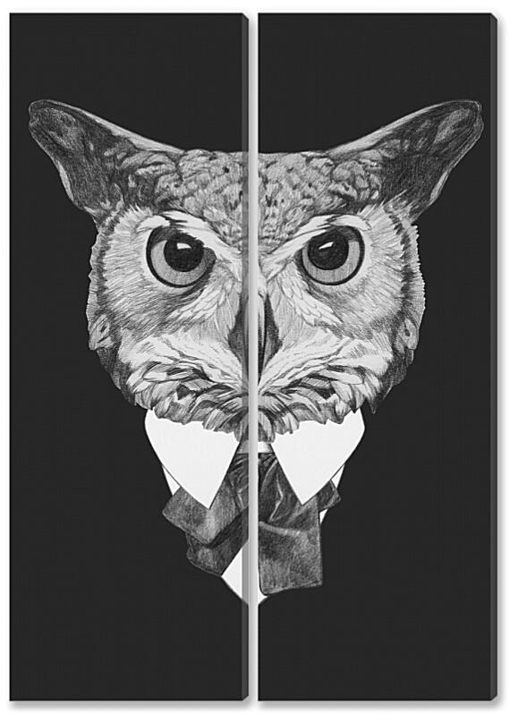 Модульная картина - Сова в костюме №4
