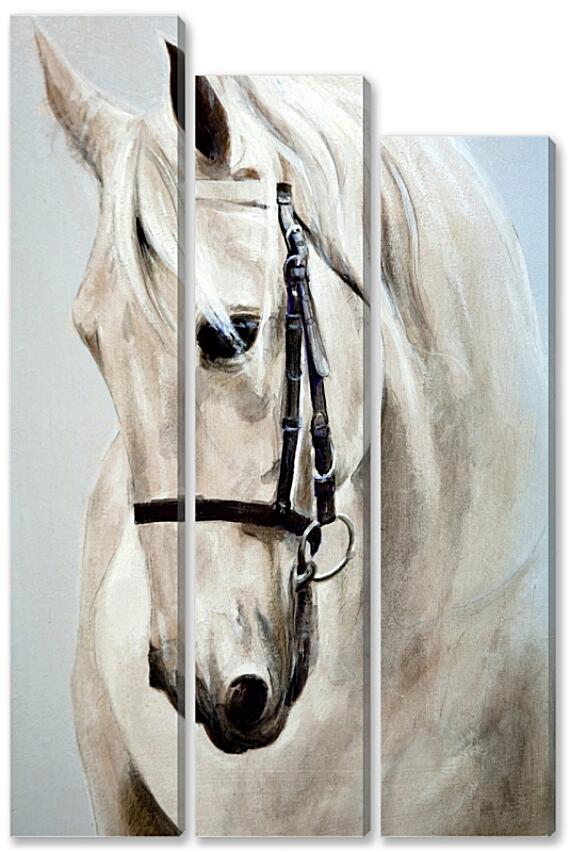 Модульная картина - Морда белой лошади