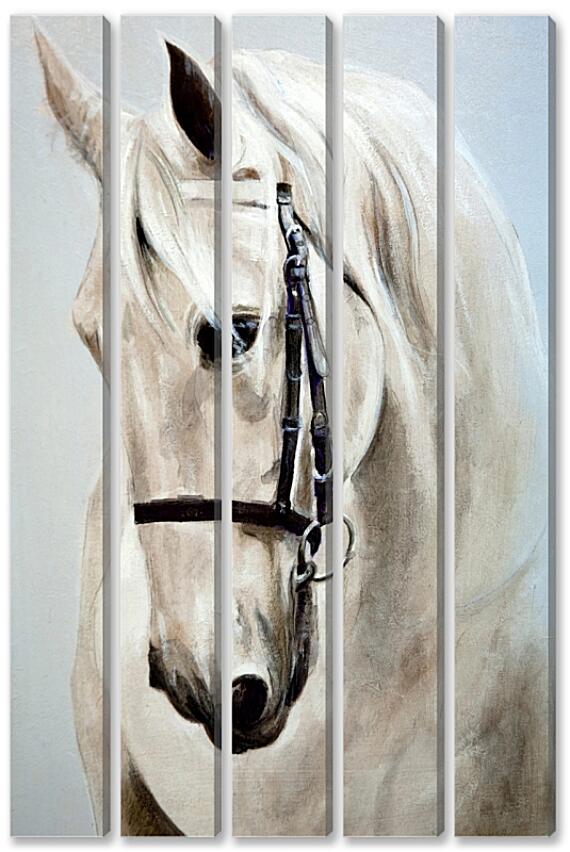 Модульная картина - Морда белой лошади