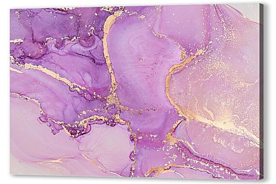 Картина маслом - Розовый мрамор с золотом