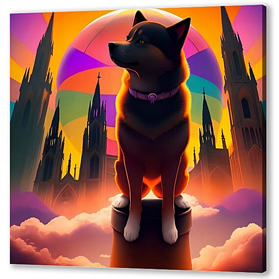Постер (плакат) - Собачка в замке
