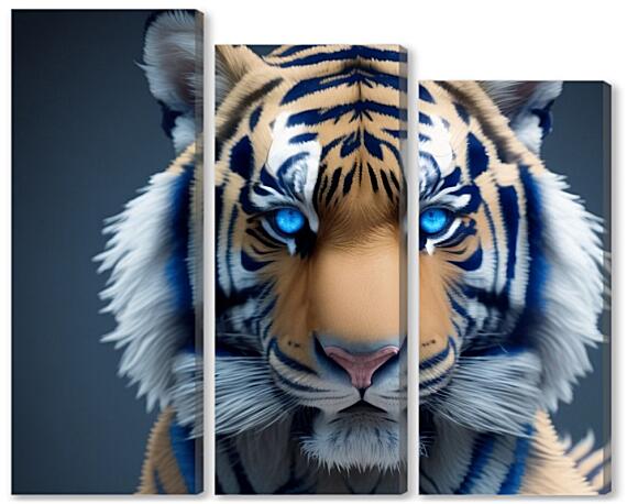 Модульная картина - Тигрёнок с голубыми глазами