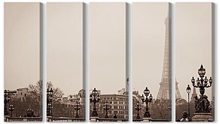 Модульная картина - Париж, утренний туман
