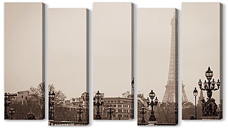Модульная картина - Париж, утренний туман