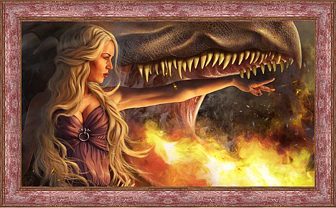 Картина - Пламя дракона и Дейнериз - арт
