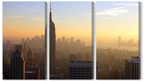 Модульная картина - Небоскребы Нью-Йорка в тумане

