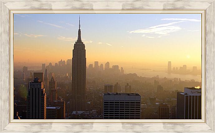 Картина - Небоскребы Нью-Йорка в тумане
