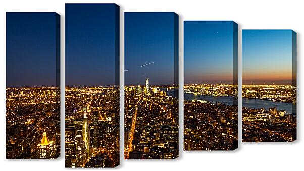 Модульная картина - Огни большого города - Нью-Йорк
