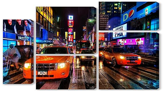 Модульная картина - Такси в Нью-Йорке