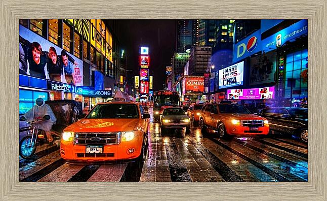 Картина - Такси в Нью-Йорке