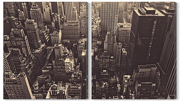 Модульная картина - Черно-белые небоскребы Нью-Йорка
