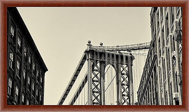 Картина - Черно-белый мост Нью-Йорка

