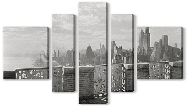 Модульная картина - Черно-белый Нью-Йорк
