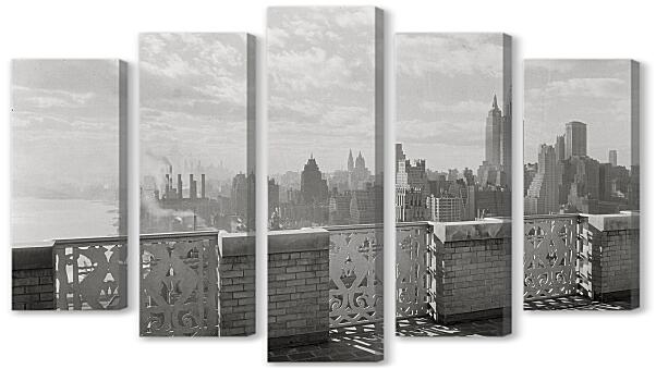 Модульная картина - Черно-белый Нью-Йорк
