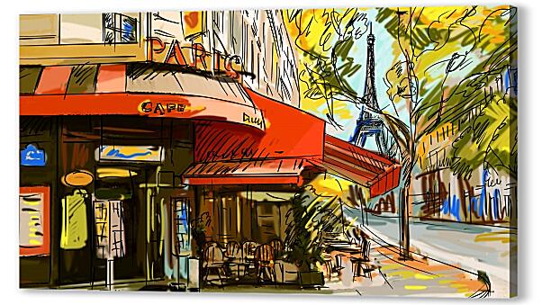 Картина маслом - Кафе в Париже - арт
