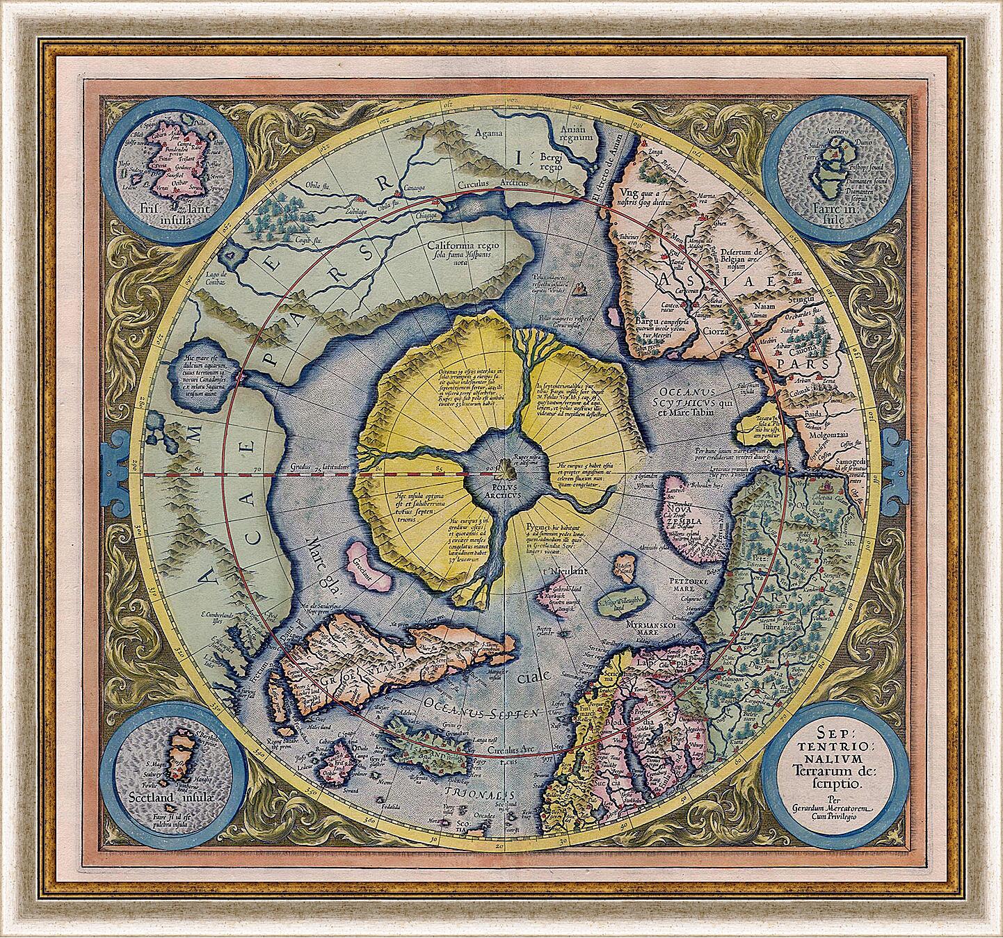 Картина - Карта мира Герхарда Меркатора
