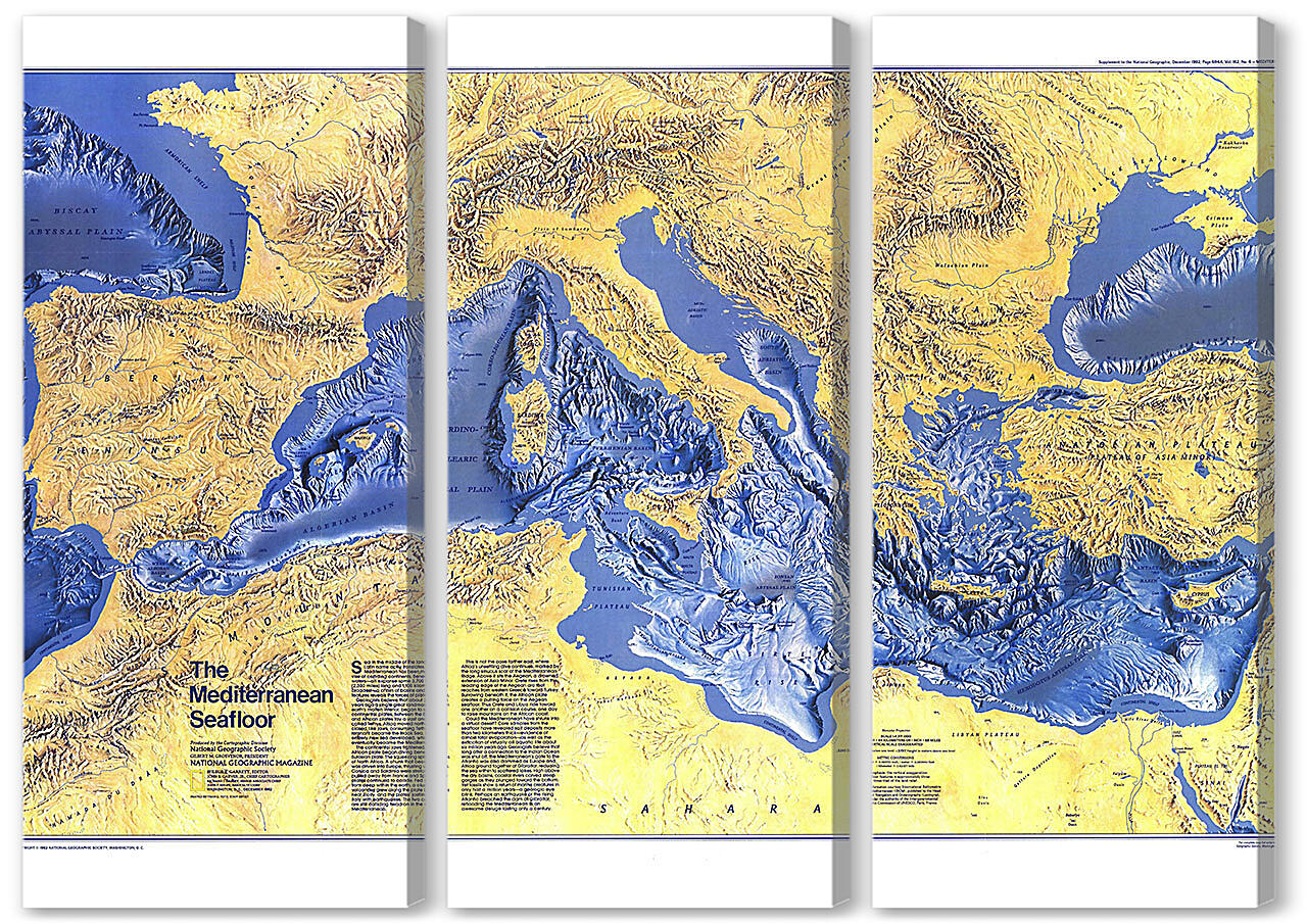 Модульная картина - Карта Средиземноморья
