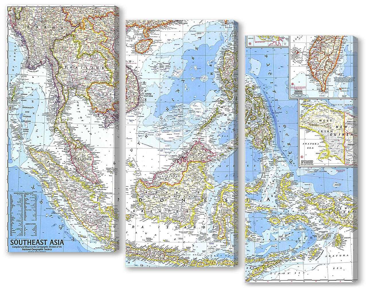 Модульная картина - Карта Юго-Восточной Азии
