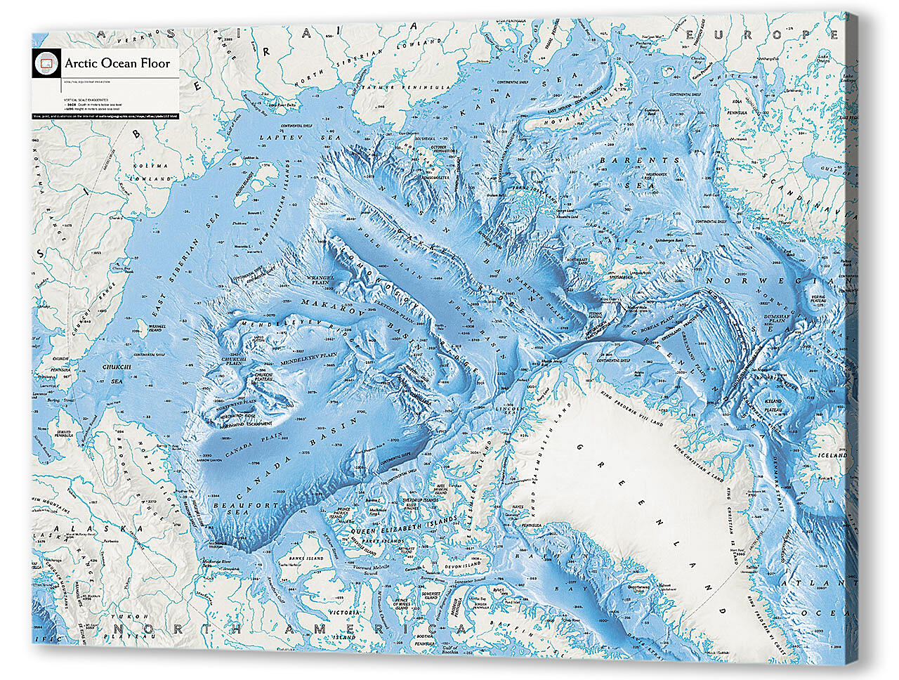 Постер (плакат) - Карта Арктической зоны
