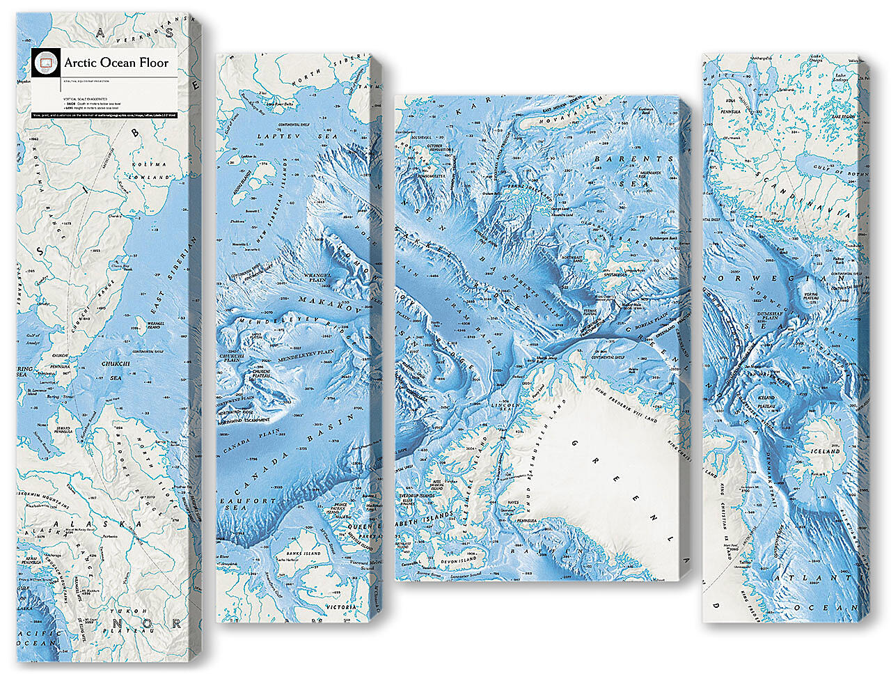 Модульная картина - Карта Арктической зоны
