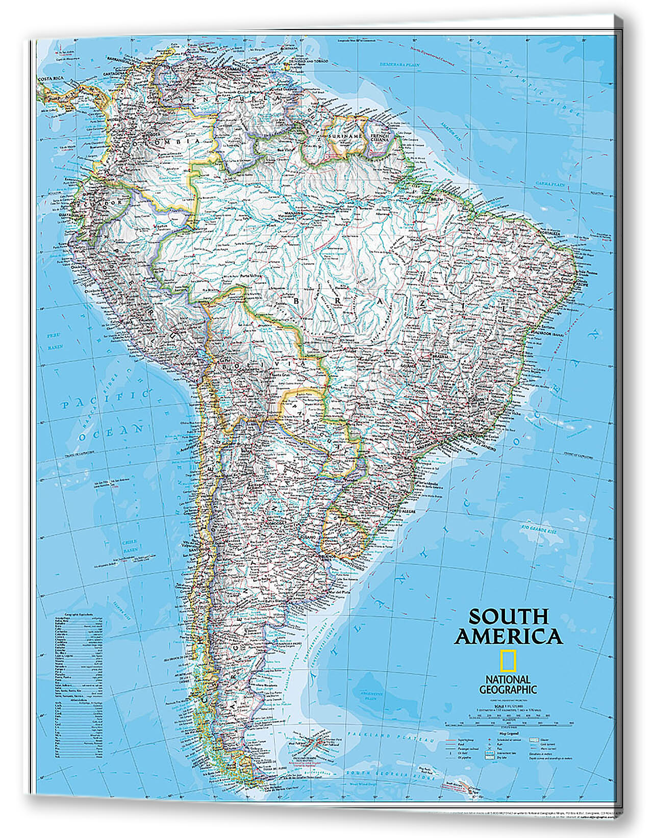 Картина маслом - Карта Южной Америки
