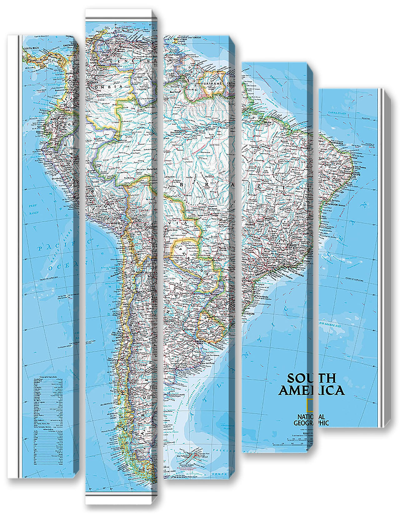 Модульная картина - Карта Южной Америки
