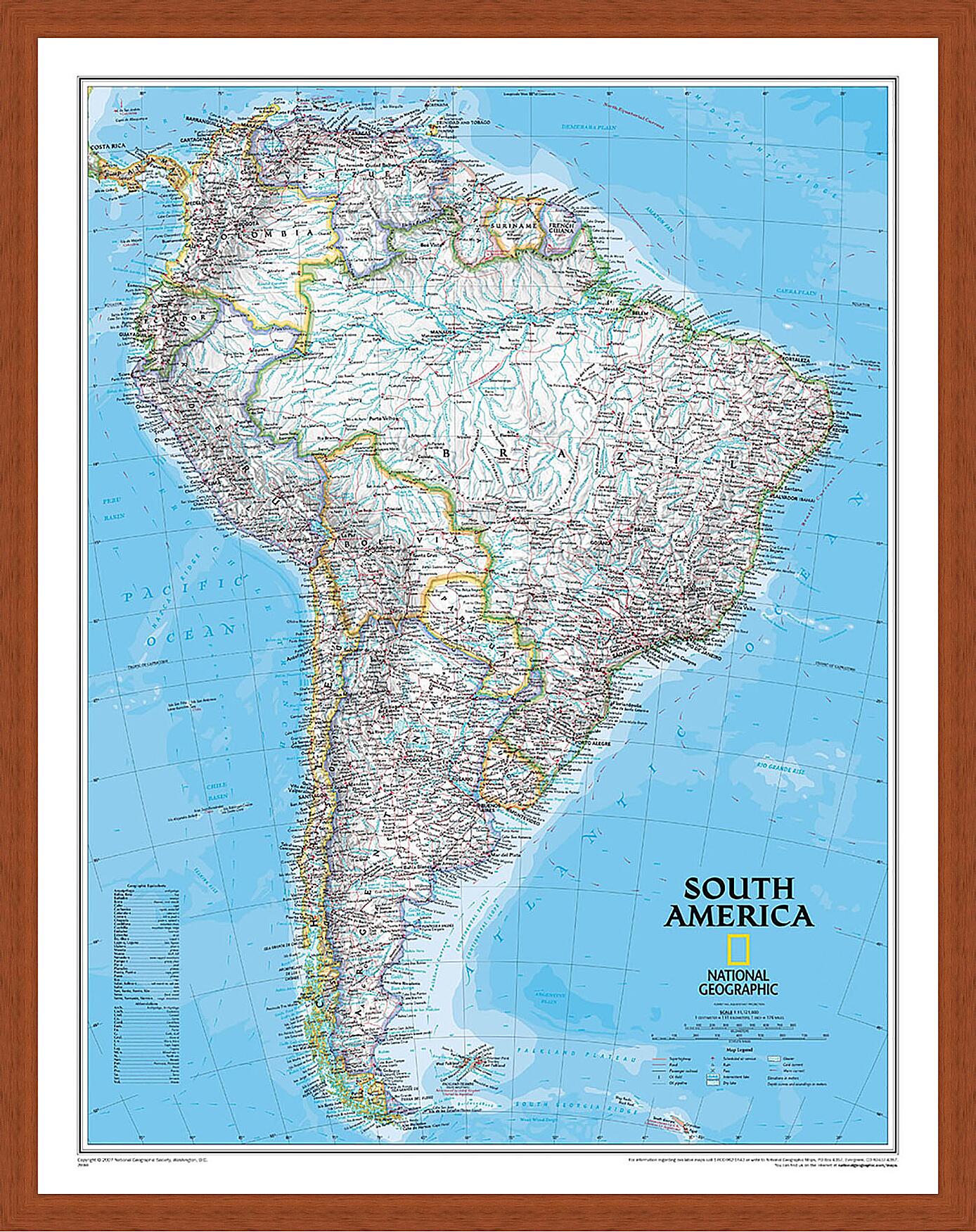 Картина - Карта Южной Америки
