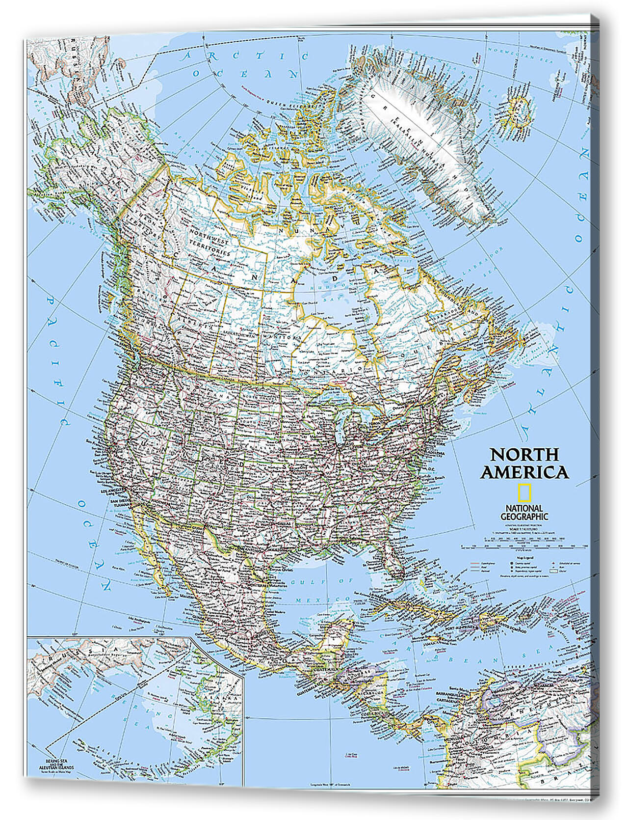 Постер (плакат) - Карта Северной Америки

