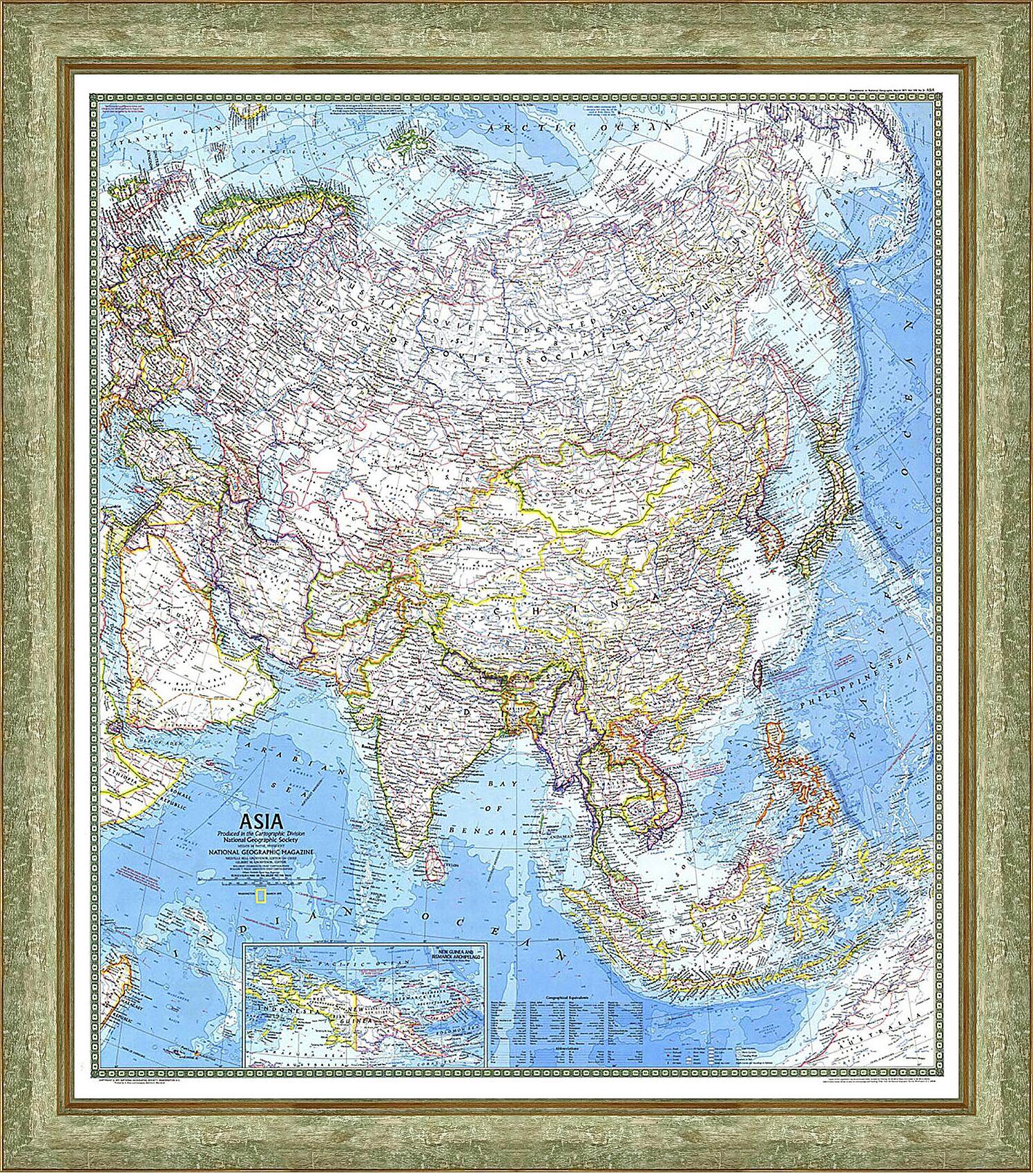 Картина - Карта Азии
