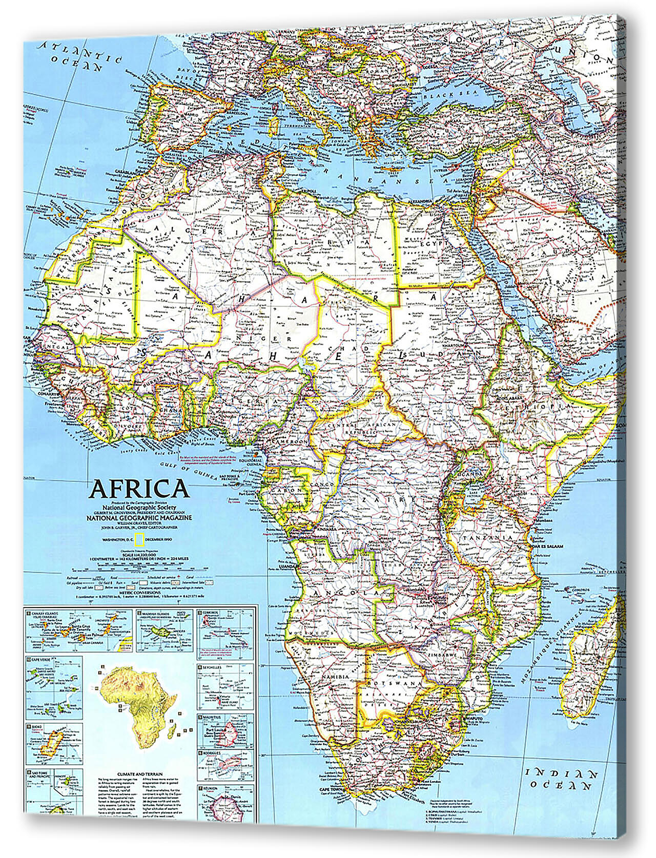 Картина маслом - Карта Африки

