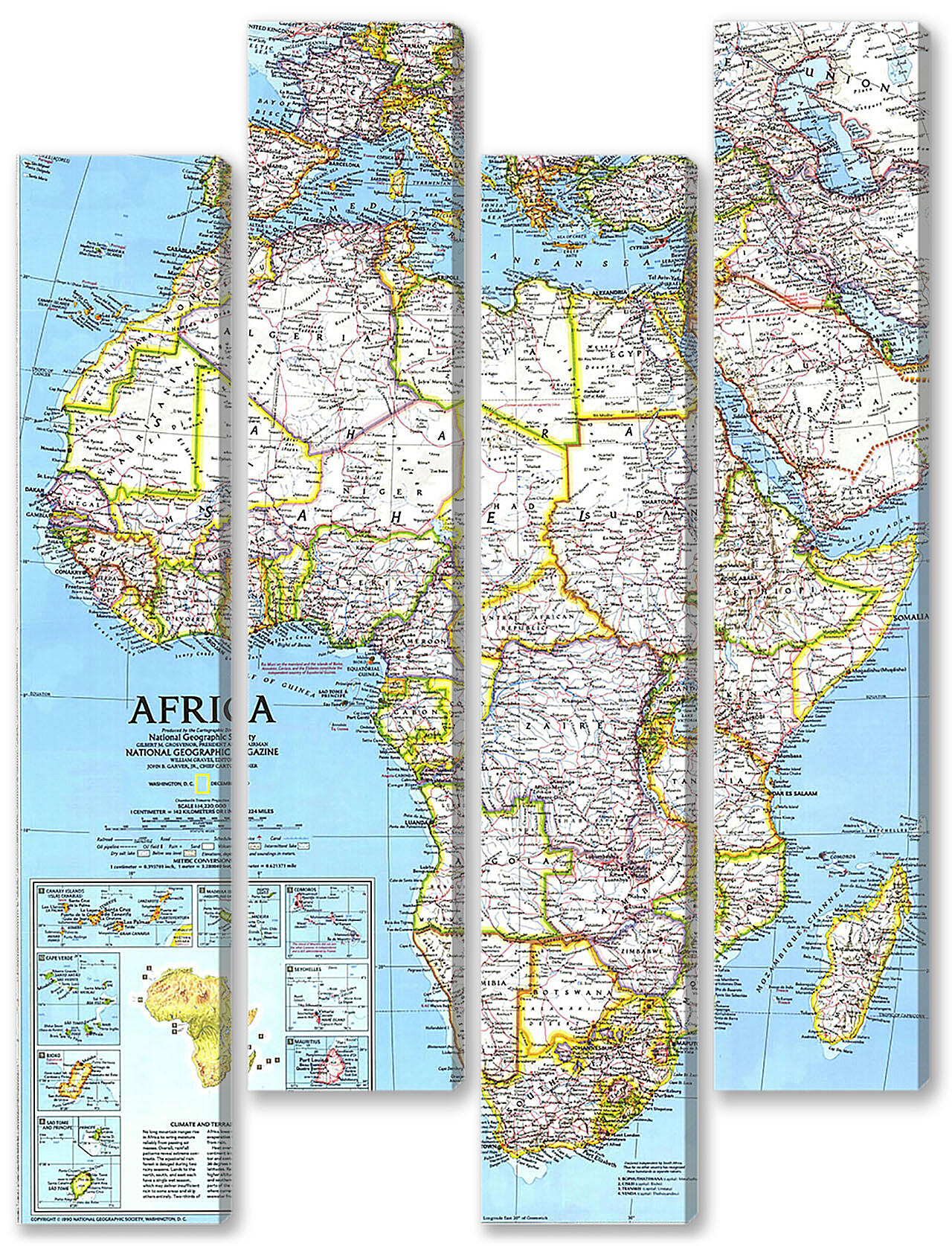 Модульная картина - Карта Африки
