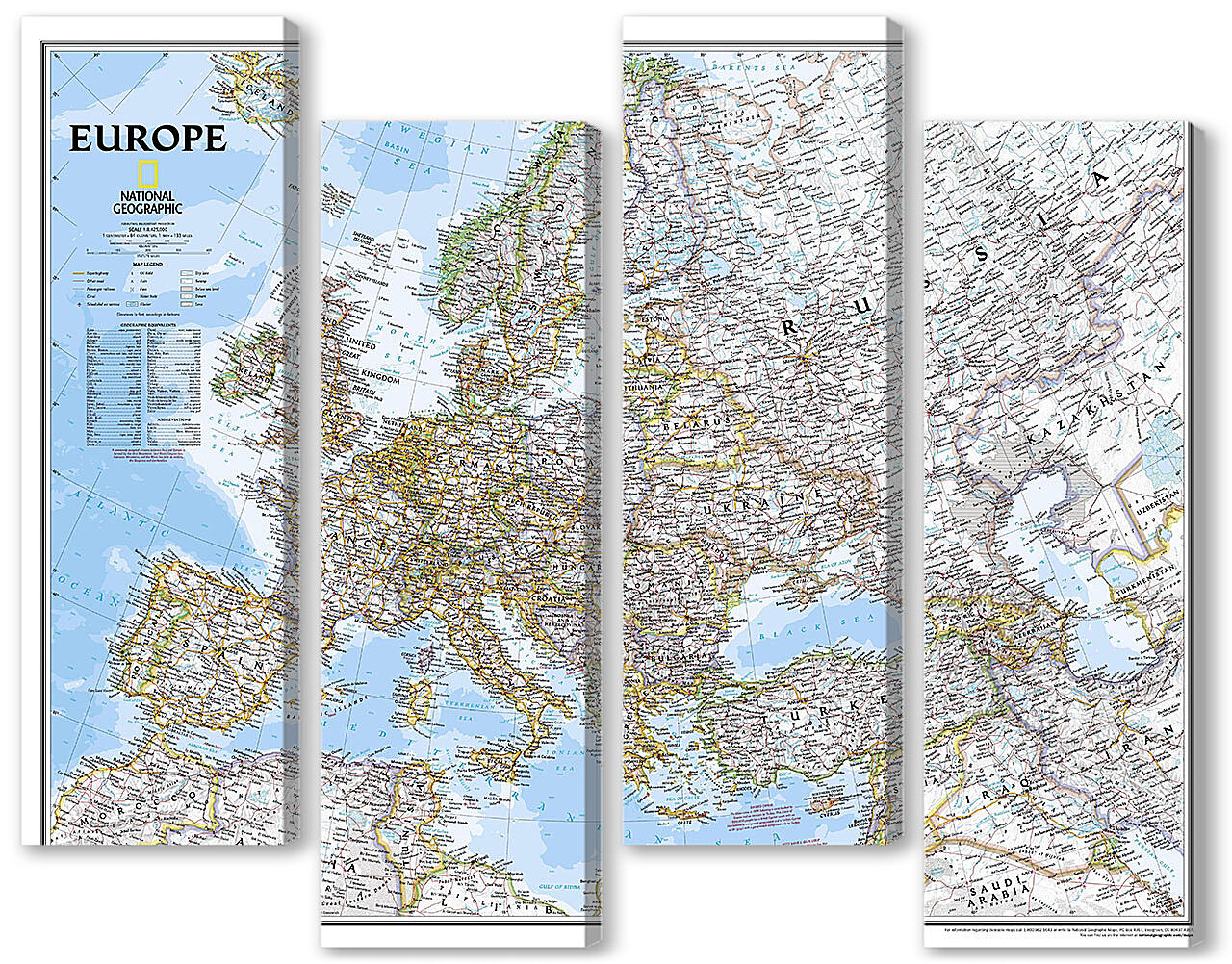 Модульная картина - Карта Европы

