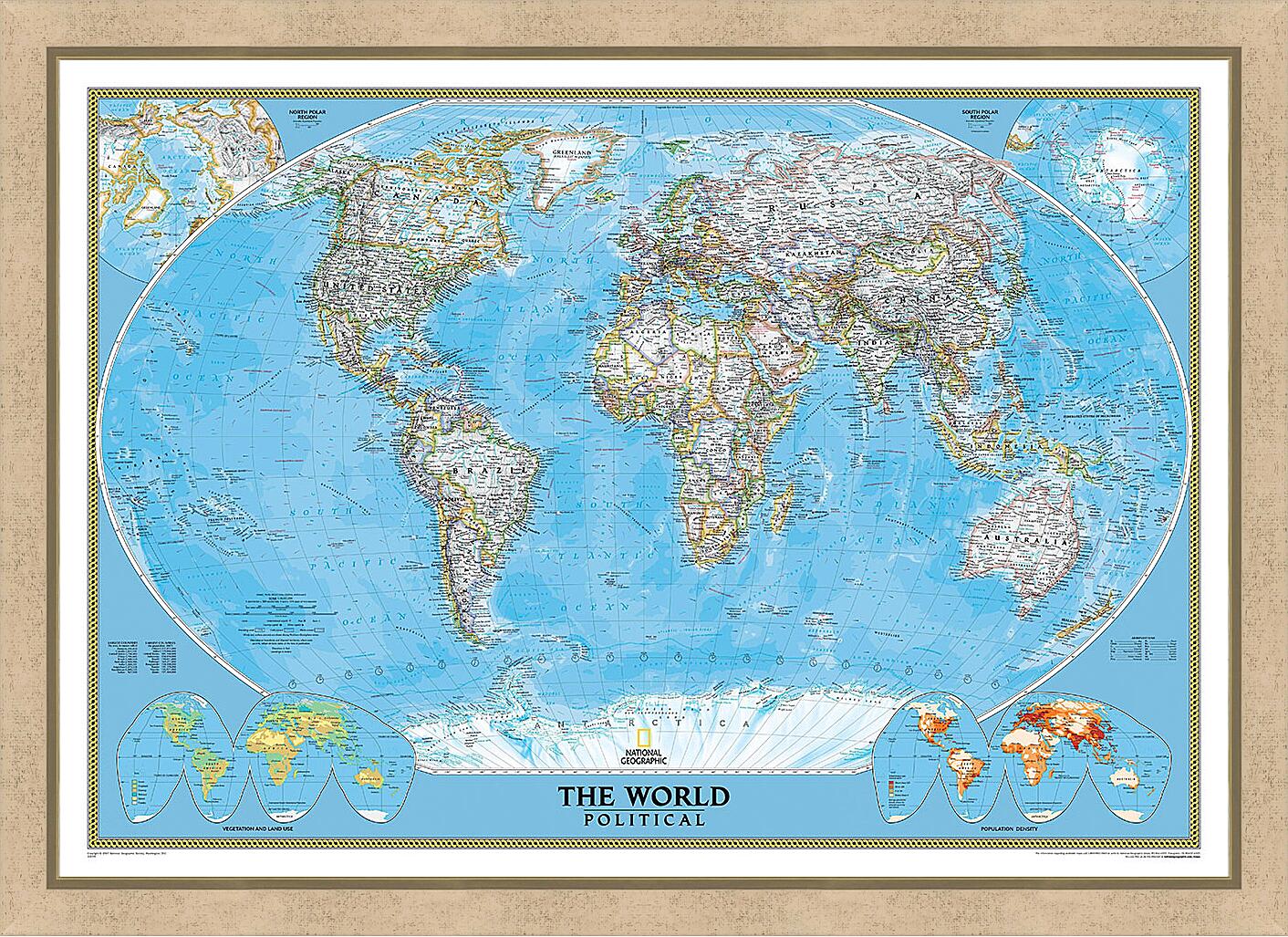 Картина - Карта мира со странами
