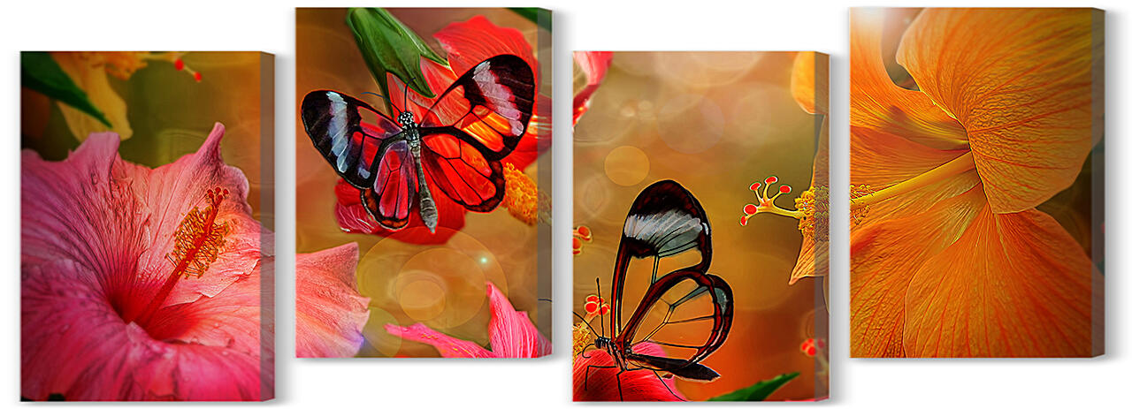 Модульная картина - Две бабочки
