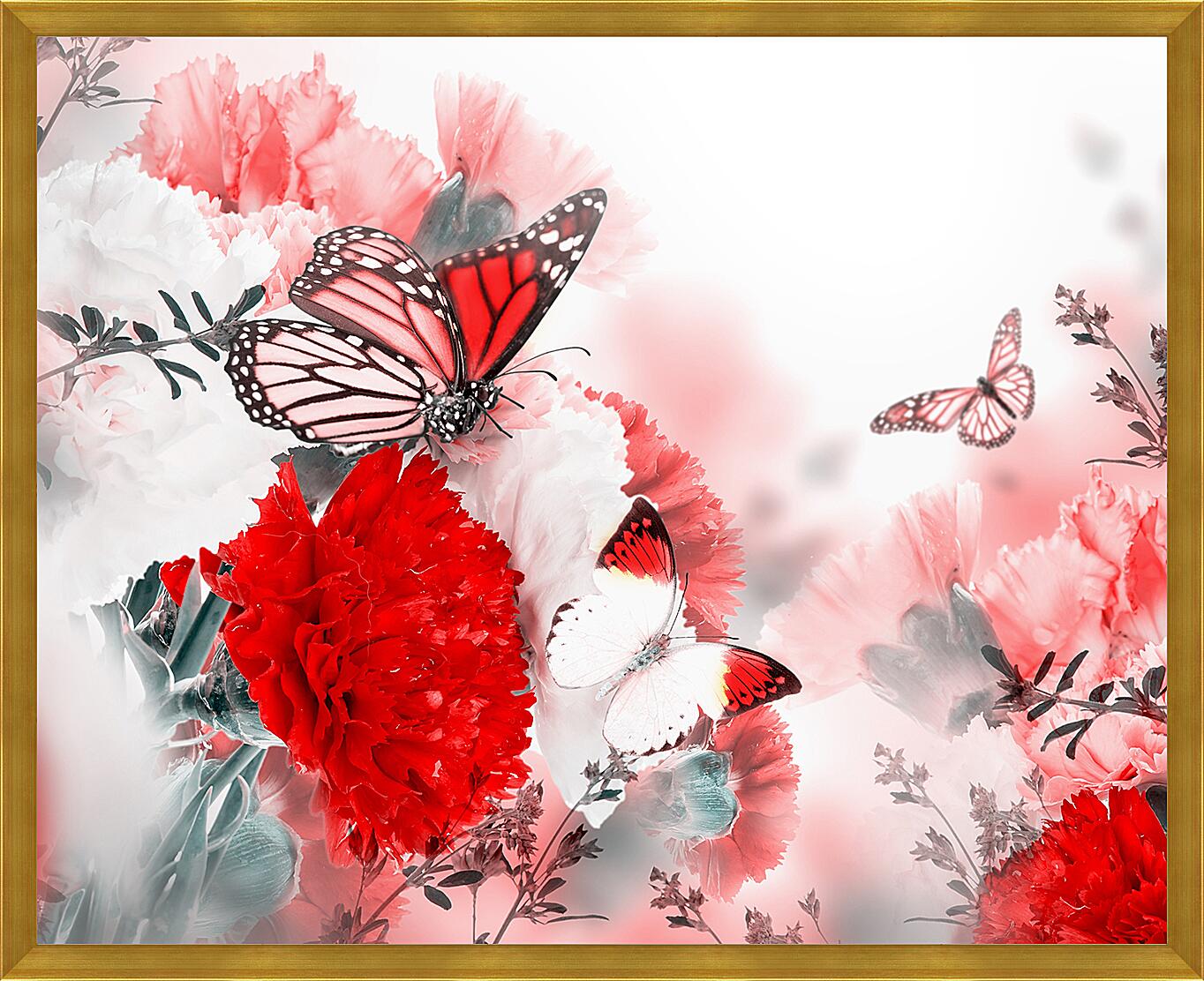 Картина - Яркая красная бабочка

