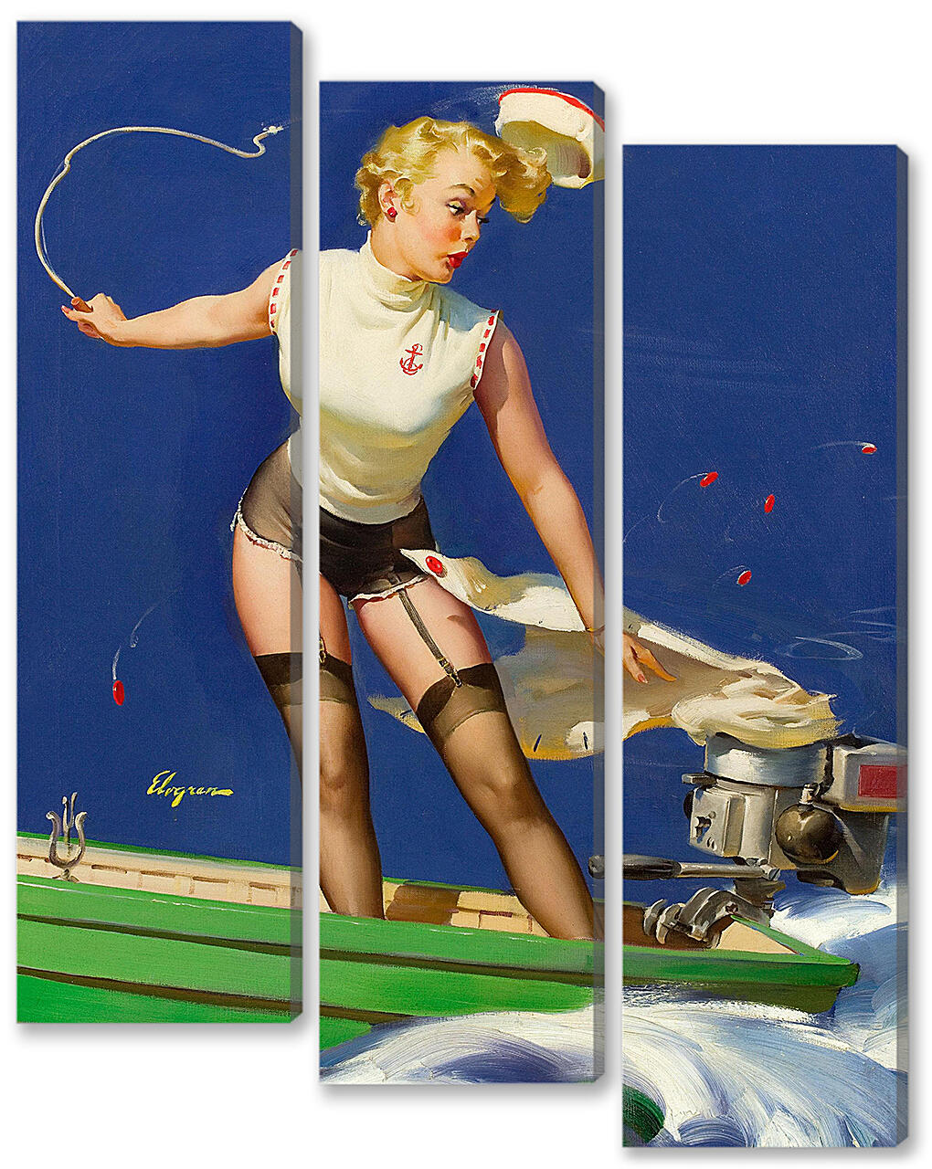 Модульная картина - Джил Элвгрен: Девушка на лодке
