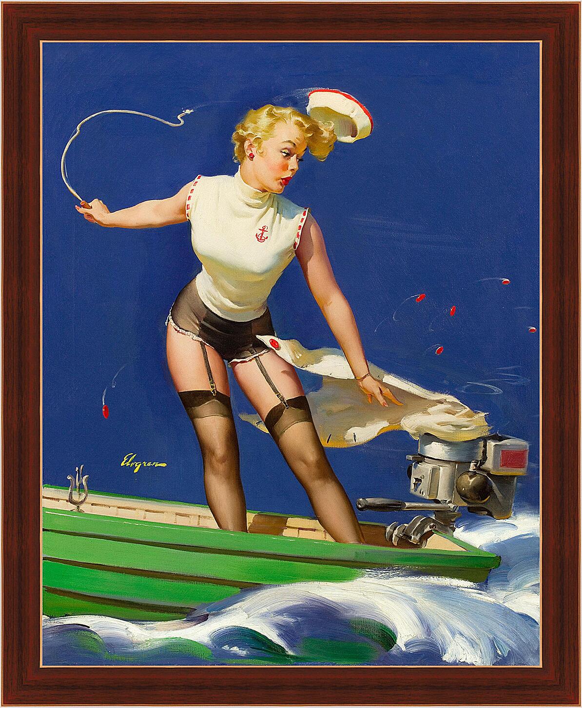 Картина - Джил Элвгрен: Девушка на лодке
