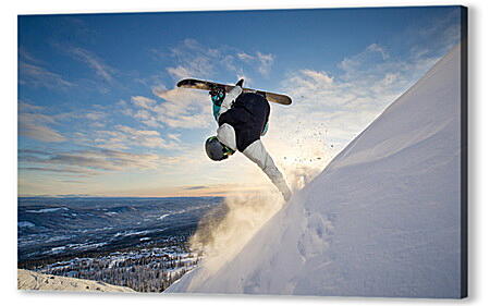 Постер (плакат) - Сноубордист в горах