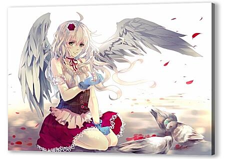Постер (плакат) - Аниме, девушка с крыльями