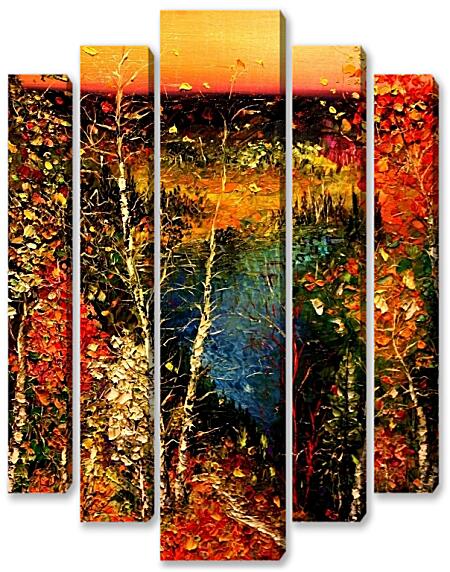 Модульная картина - Осенний лес