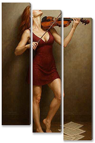 Модульная картина - Босая скрипачка