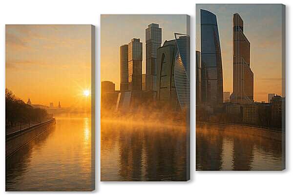 Модульная картина - Утренний туман Москвы