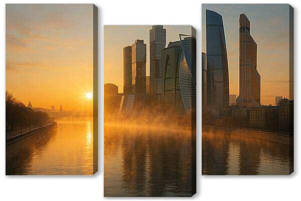 Модульная картина - Утренний туман Москвы