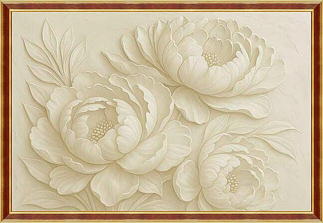 Картина - Объёмные цветы в пастели