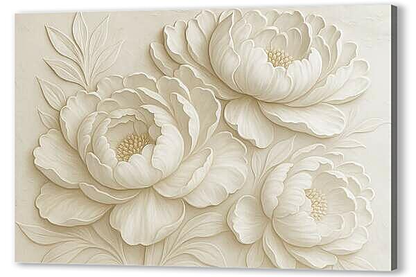 Постер (плакат) - Объёмные цветы в пастели