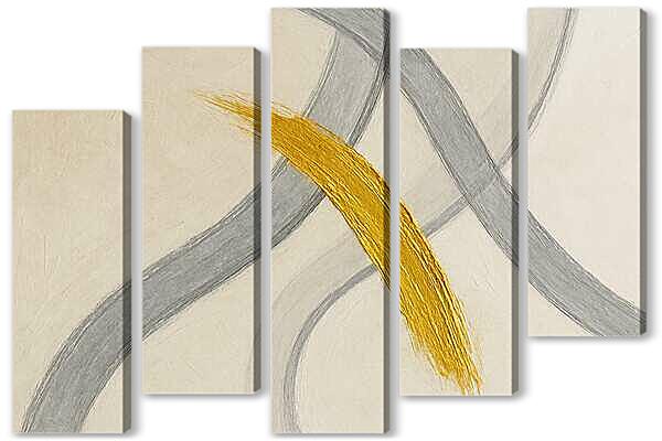 Модульная картина - Золотой мазок 1